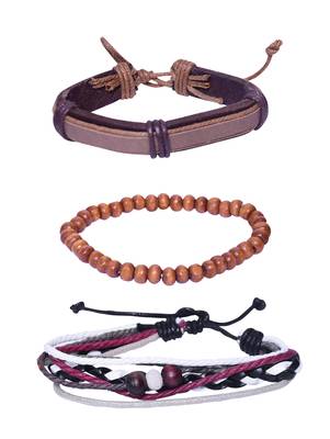 Genuine Leather Bracelet Brown White Red Wraps Casual Skin Friendly Bracelets For Men 1