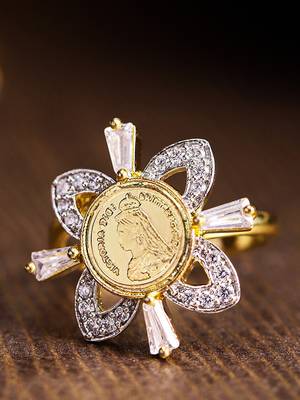 Gold american diamond rings 1