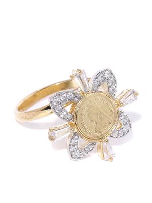 Gold american diamond rings 3