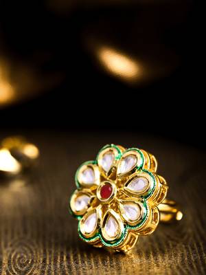 Magenta kundan rings 1