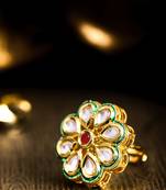 Magenta kundan rings