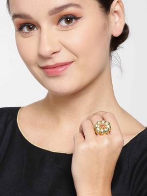 Magenta kundan rings 2