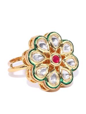 Magenta kundan rings 3
