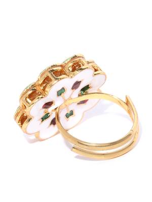 Magenta kundan rings 4