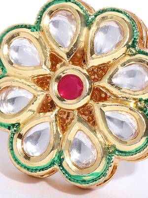 Magenta kundan rings 5