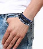 Genuine Leather Bracelet Black White Blue Wraps Casual Skin Friendly Bracelets For Men