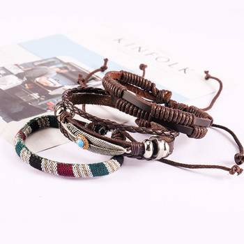 Genuine Leather Bracelet Multi-Color Wraps Casual Skin Friendly Bracelets For Men 3
