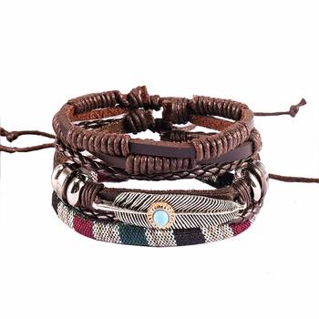 Genuine Leather Bracelet Multi-Color Wraps Casual Skin Friendly Bracelets For Men 4