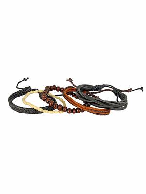 Genuine Leather Bracelet Black White Wraps Casual Skin Friendly Bracelets For Men 3