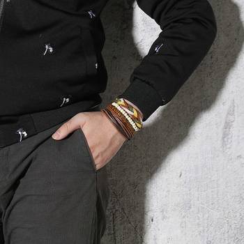 Genuine Leather Bracelet Multi-Color Wraps Casual Skin Friendly Bracelets For Men 1