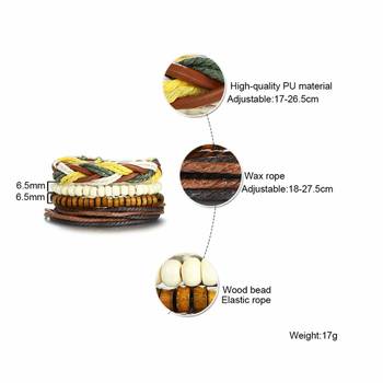 Genuine Leather Bracelet Multi-Color Wraps Casual Skin Friendly Bracelets For Men 5