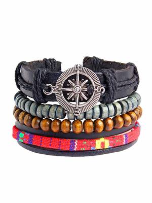 Genuine Leather Bracelet Multi-Color Wraps Casual Skin Friendly Bracelets For Men 2