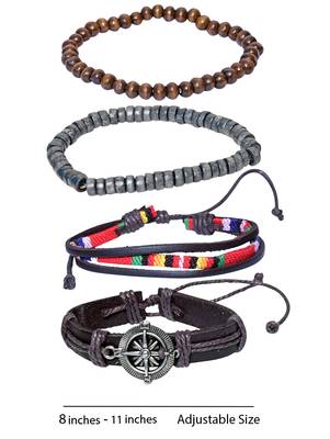 Genuine Leather Bracelet Multi-Color Wraps Casual Skin Friendly Bracelets For Men 4