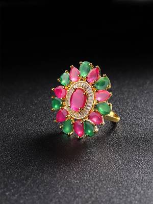Multicolor american diamond rings 1