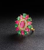 Multicolor american diamond rings