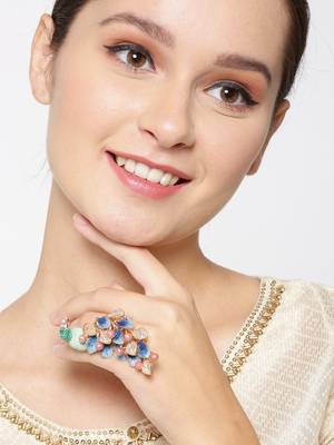 Multicolor american diamond rings 2