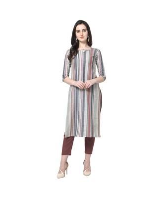 multicolor Elora Cotton Stripes Printed Kurti for Women 1