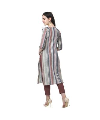 multicolor Elora Cotton Stripes Printed Kurti for Women 2