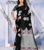 Black Woven Kanjivaram Silk Saree With Blouse