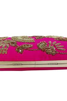 Pink Embrodery Box Clutch