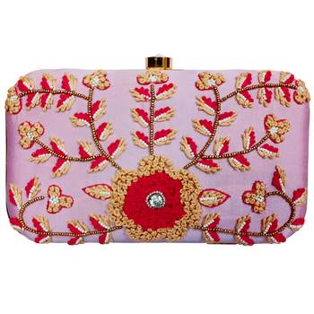Pink Embrodery Box Clutch 2