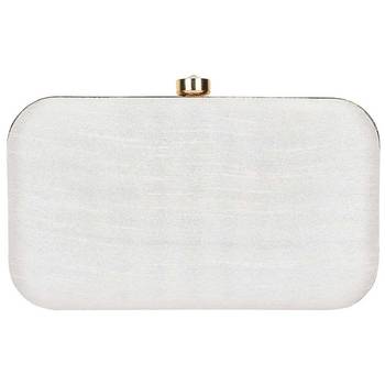 white & Pink Embroidered Box Clutch 4