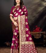 Purple woven Art Silk saree with blouse