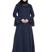 Navy Blue A-Line Nida Abaya