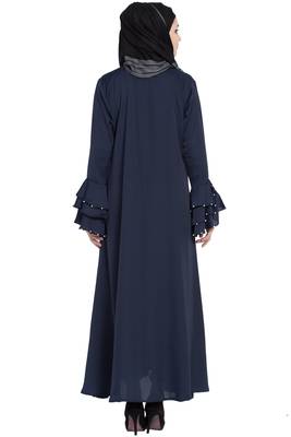 Navy Blue A-Line Nida Abaya 2
