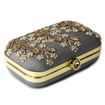 Clutch Purse For Women Party Wear (Grey) 3