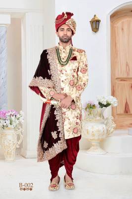 Beige embroidered fancy fabric indo-western-dresses 1
