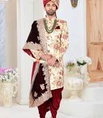 Beige embroidered fancy fabric indo-western-dresses