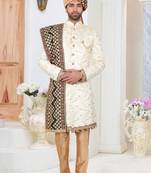 White embroidered fancy fabric indo-western-dresses