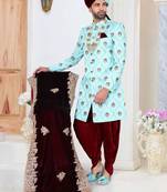 Multicolor embroidered fancy fabric indo-western-dresses