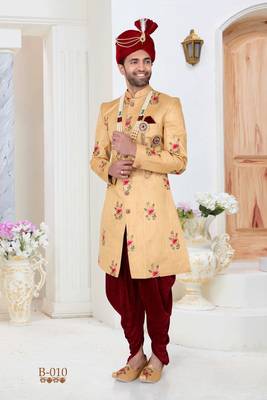 Gold embroidered fancy fabric indo-western-dresses 1