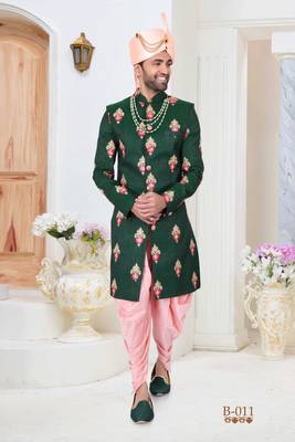 Green embroidered fancy fabric indo-western-dresses 1