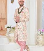 Beige embroidered fancy fabric indo-western-dresses