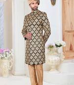 Green embroidered fancy fabric indo-western-dresses