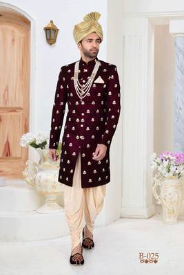 Purple embroidered velvet indo-western-dresses 1