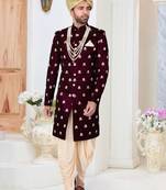 Purple embroidered velvet indo-western-dresses