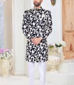 Blue embroidered velvet indo-western-dresses