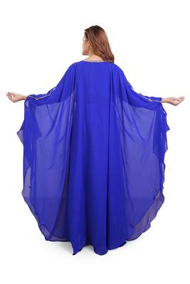 royal blue moroccan dubai kaftan farasha aari and stone work dress 5