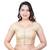 Desginer Brocade Wedding Cream Short Sleeves Princess Cut Padded Readymade Saree Blouse