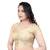 Desginer Brocade Wedding Cream Short Sleeves Princess Cut Padded Readymade Saree Blouse