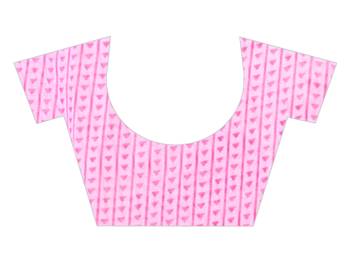 Pink printed chiffon saree with blouse 3