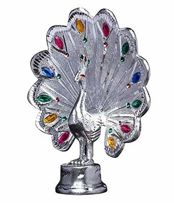 Panetar White Metal Unbreakable Peacock Showpiece for Home 1