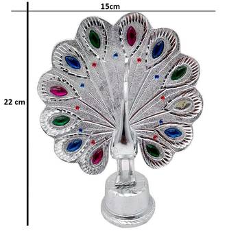 Panetar White Metal Unbreakable Peacock Showpiece for Home 2