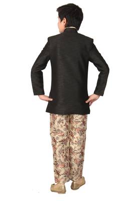 Black plain polyester boys-indo-western-dress 4
