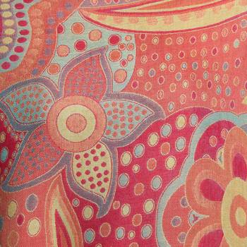 Orange & Multicolor Viscose Rayon Woven Design Abstract Geometric Shawl 4