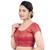 Brocade Maroon Princess Cut Padded Short Sleeves Readymade Saree Blouse